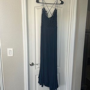 Free People Midnight Blue Maxi Dress size Large